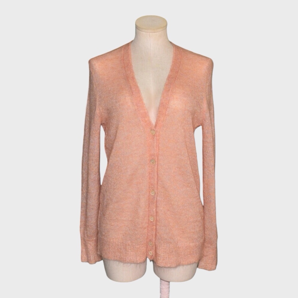 J Crew Fuzzy Mohair Button Front Cardigan Sweater